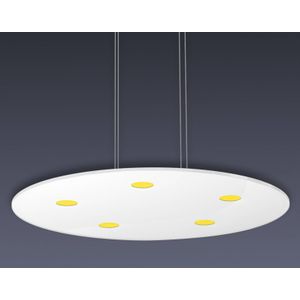 Evotec SUN Led-hanglamp, rond, 2700 K, 5 x 6,4 W, 3000 lumen, aluminium/glas, 32 W, transparant, klein