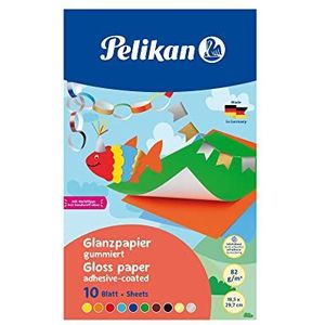 Pelikan 137935 Glanzend papier gegomd 10 vel, 30x18 cm, 10 kleuren