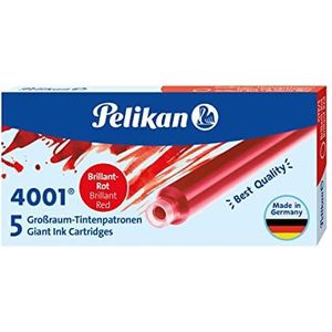 Pelikan Inkt 4001 inktcartridge GTP/5, glanzend, rood, 5 stuks