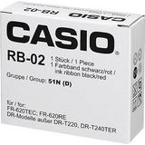 Casio - RB-02 - Etiketteringstape - Zwart/Rood - Nylon - 6 Meter