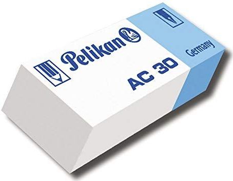 Pelikan Gum AC30, witte gum voor pennen en inkt, geschikt voor kunsttechniek en school, 30 stuks