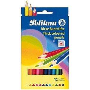 Buntstifte dick dreieckig 12 Farben sortiert