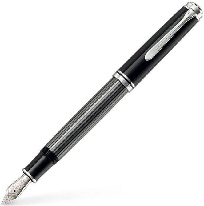 Pelikan Souverän M805 Stresemann Kolbenfüller schwarz/anthrazit/silber M (mittel)
