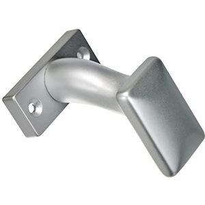HOPPE Deurknop op vierkante rozet | platte vorm | gekrompen | aluminium zilver geanodiseerd | Fix-knop | 1 stuk