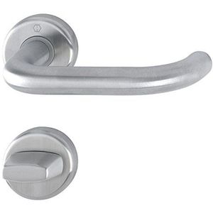 Drückergarnitur baden - auf Rosette wc, 39 - 46, Edelstahl matt - Hoppe