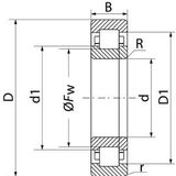 FAG NUP2228E-M1-C3 Cilindrisch Rollager, Enige Rij, Rechte Boring, Verwijderbare Binnenring, Tweedelig, Hoge Capaciteit, C3 Klaring, Metrisch, 140mm ID, 250mm OD, 68mm Breedte