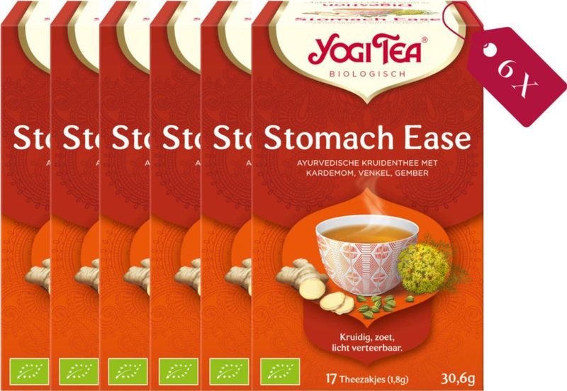 6x Yogi tea Stomach Ease Digest Biologisch 17 stuks