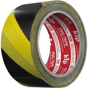 Kip Waarschuwingslint | PVC | zwart/geel | lengte 33 m | breedte 50 mm | wiel | 36 stuks - 339-57 339-57