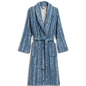 Möve Badjas met sjaalkraag, Nature/Steel Blue, maat L