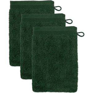 Möve Superwuschel Washandje 15 x 20 cm van 100% katoen, Cypress set van 3