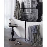MÖVE Brooklyn Handdoek 50 x 100 cm, Made in Germany, 85% katoen, 10% viscose, bamboepulp, 5% linnen, natuur/zwart (zwart)