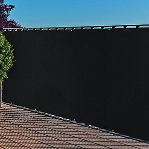 NOOR Balkonscherm met oogjes, 0,9 x 3 m, antraciet, uv-inkijkbescherming voor balkon en tuin, ideale windbescherming voor terrassen