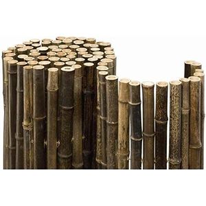 Bamboemat zwart bamboe inkijkbescherming omheining Ø 24 mm