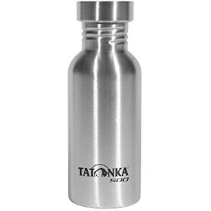 Tatonka Unisex - premium stalen fles voor volwassenen 0,5 liter, transparant, Ø 7 x 19,5 cm