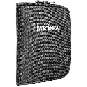 Tatonka Portemonnee met ritssluiting, geldvak met ruimte voor 4 creditcards, muntvak en extra vak met ritssluiting aan de binnenkant, 9 x 11 x 2 cm, off black