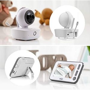 Reer Babycam XL babyfoon video met nachtzichtcamera, bewegingsvolging, intercomfunctie, thermometer, wiegliedjes/nachtlampje, 1 eenheid 80440