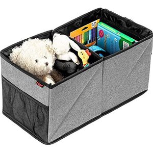 reer TravelKid Box voor de achterbank, vuilafstotend, anti-slip bodem, opvouwbaar, grijs