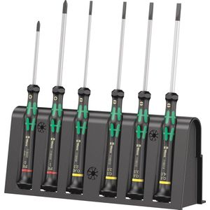 Wera 2035/6 B Schroevendraaierset Elektronica en fijnmechanica 6-delig Plat, Kruiskop Phillips