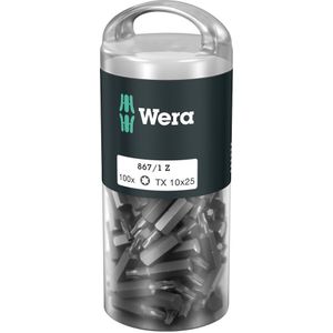 Bit 1/4" DIN3126E6,3 T10x25mm pak voor 100st. Wera