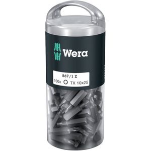 Wera - 1/4"" Torx Bit - T10 - 25mm - Per Koker van 100 Stuks