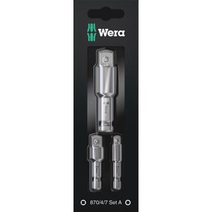 Wera 870/4/7 Set A 05073200001 Verbindingsdeelset Aandrijving 1/4 (6.3 mm) Uitvoering 1/4 (6.3 mm), 1/2 (12.5 mm), 3