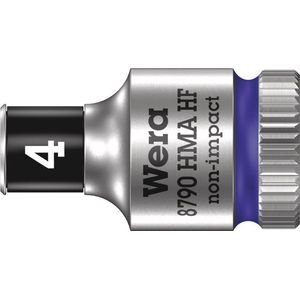 Wera 05003717001 8790 HMA HF Cyclop-steeksleutelinzetstuk met 1/4 inch-aandrijving met houderfunctie, 4,0 mm, violet