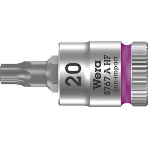 Wera 05003364001 8767 A HF Torx 1/4"" cyclop-steeksleutel met terughoudfunctie, TX 20 x 28 mm, roze