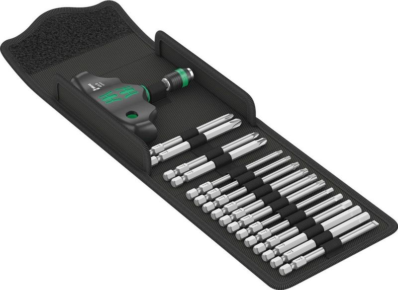 WERA Kraftform Kompakt 400 17 tlg. Bit-Satz mit Quergriff-Handhalter