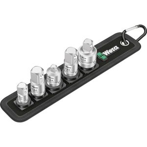 Wera 781/5 Set 1 05042680001 Dopsleutel-bitinzetset Aandrijving 1/4, 3/8 Uitvoering Binnen-vierkant (Robertson) 5 ond