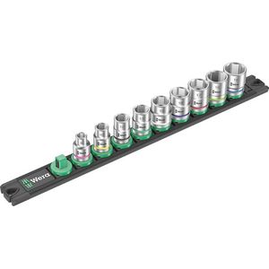 Wera - B 4 Zyklop - Dopsleutelset - 9-delig - 3/8 Inch - Magnetische Doppenstrip