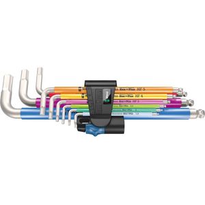 Wera 3950/9 Hex-Plus Multicolour HF Stainless 1 05022699001 Inbus Haakse schroevendraaierset