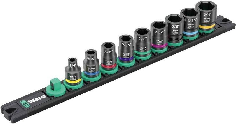 Wera 9608 Dop-magneetstrip B Impaktor Imperial 1 dopsleutel
