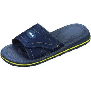 Beco Badslippers Met Klittenband Unisex Blauw geel