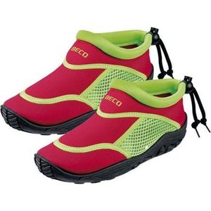 BECO waterslippers zwemschoen neopreen schoenen voor kinderen, veelkleurig rood groen, 33