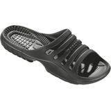 Bad/sauna slippers met voetbed zwart heren - Badslippers