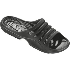 Bad/sauna slippers met voetbed zwart heren - Badslippers