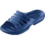 Bad/sauna slippers met voetbed navy blauw heren - Badslippers antislip - Zwembad/strand artikelen