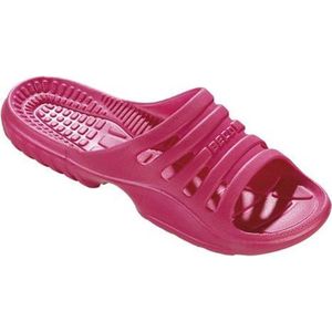 Bad/sauna slippers met voetbed roze dames