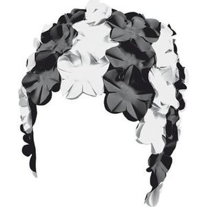 Beco Badmuts Dames Rubber Zwart/wit Bloemetjes