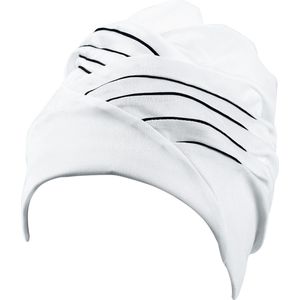 BECO dames badmuts, stof, wit/zwart