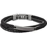 Fossil - JF03185793 - Herenarmband - Zwart - Leer