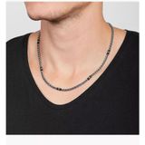 Fossil - JF03314040 - Halsketting - Zilver - Staal - Zwarte Versieringen