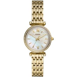 Fossil Carlie Watch for Women, Quartz Movement with Stainless steel or Leather Strap Rose gold set : Fossil