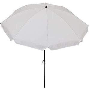 acamp Solaris Rond parasol, Made in EU, zonbeschermingsfactor (UPF) 50+, stalen frame, weerbestendig, overtrek, waterafstotend, terrasparasol met knikgewricht, tuinscherm, naturel, ø 180 cm