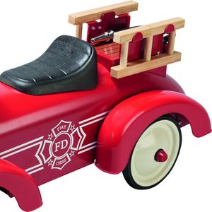 Goki - Loopauto - Brandweerwagen - Rood - Hout