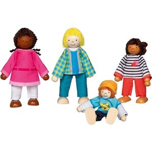 Goki Flexibele Poppen Interculturele Familie, 4st.