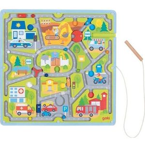 Goki houten magneet doolhof kleine stad