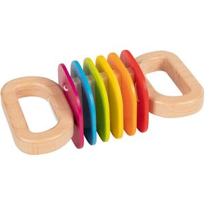 Goki - Houten Regenboog Rammelaar - Hout - 15,5 x 8 x 5,5 cm