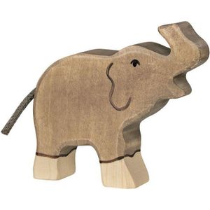 Holztiger houten olifant klein slurf omhoog