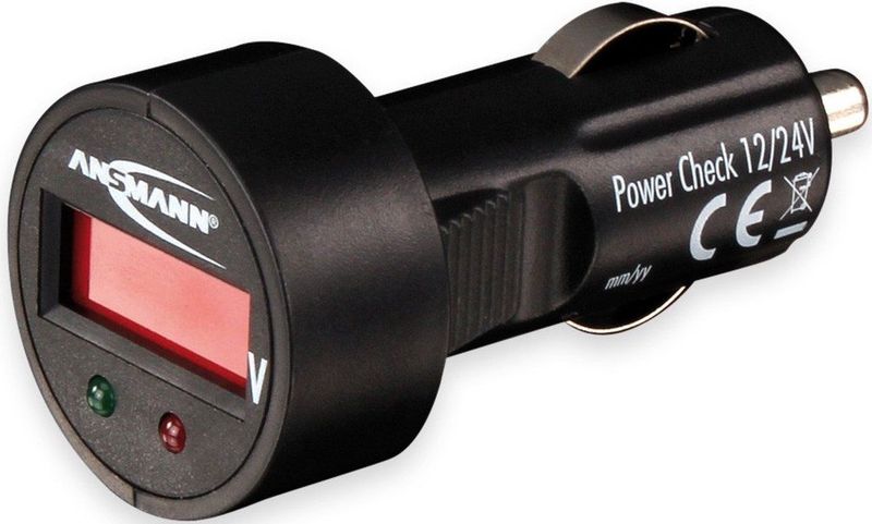 Ansmann PowerCheck12/24V-bl Accuspanningsmeter 24 V, 12 V